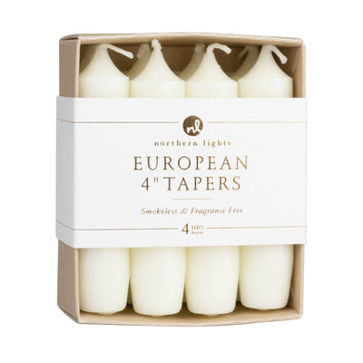 Taper Candles, White - 4in (8 tapers)