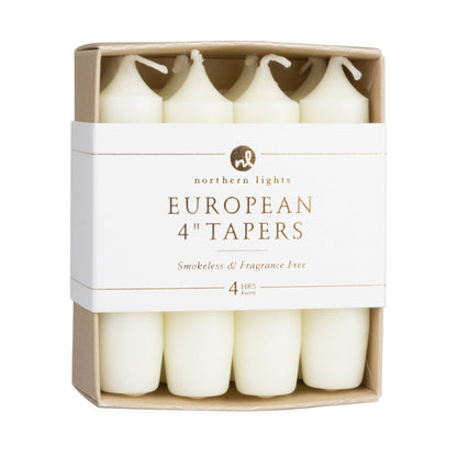 Taper Candles, White - 4in (8 tapers)