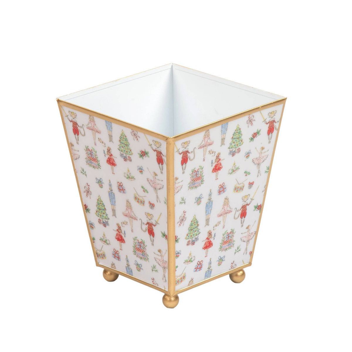 Cachepot, Watercolor Nutcracker Enameled Square Planter - Jaye's Studio (4in)
