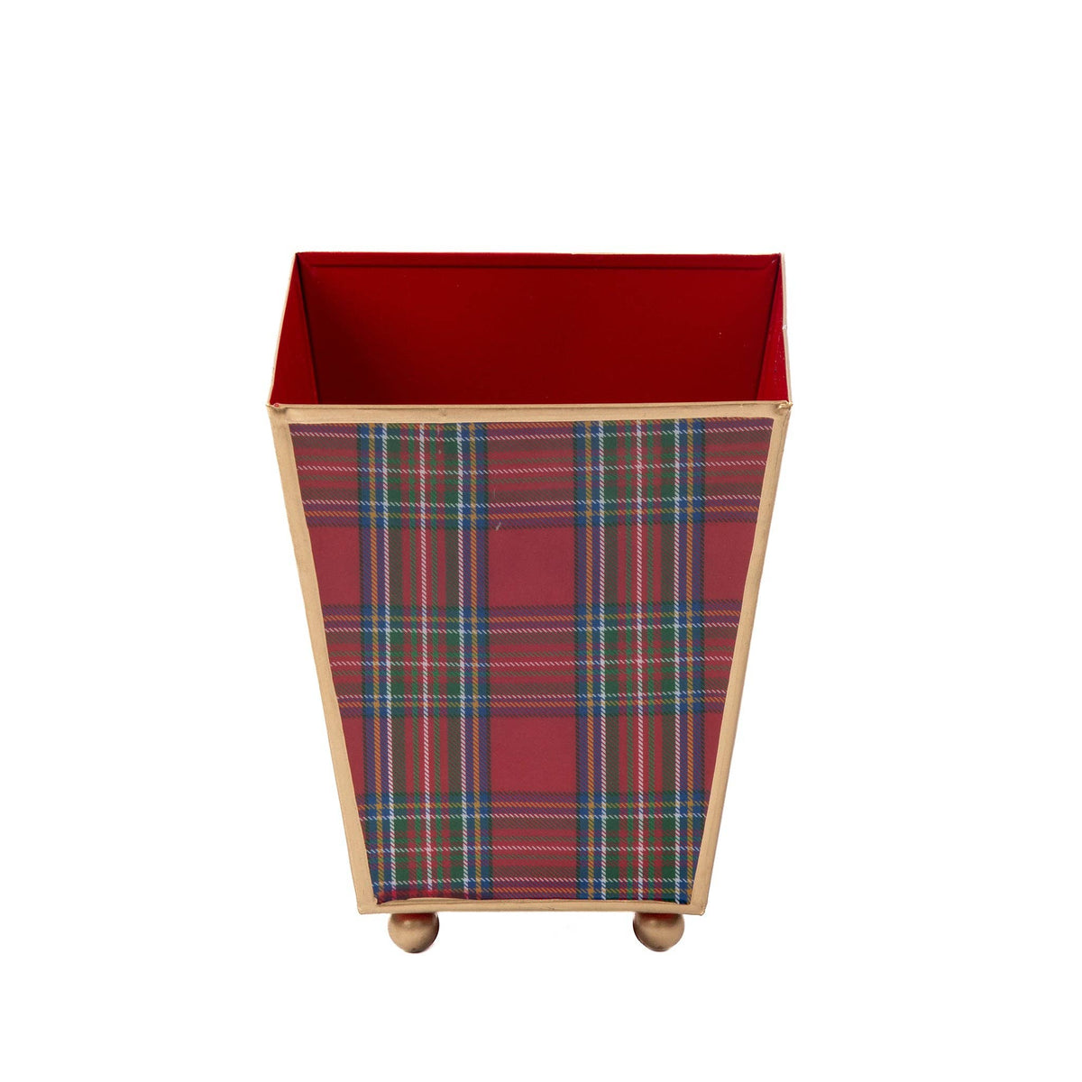 Cachepot, Tartan Plaid Enameled Square Planter - Jaye's Studio (4in)
