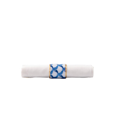 Scales Enameled Napkin Ring, Blue (Set of 4)