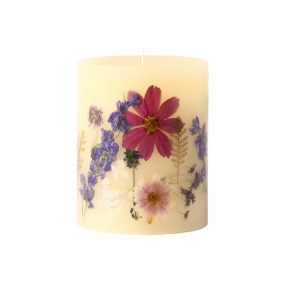 Roman Lavender Botanical Scented Candle - Rosy Rings (5in dia x 6.5in tall)