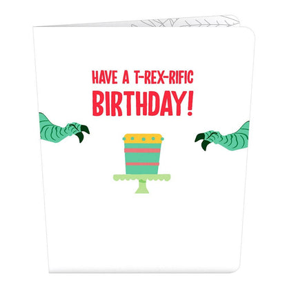 Playpop Card 4.5in x 5.9in T-Rex Birthday, Pop-Up Card