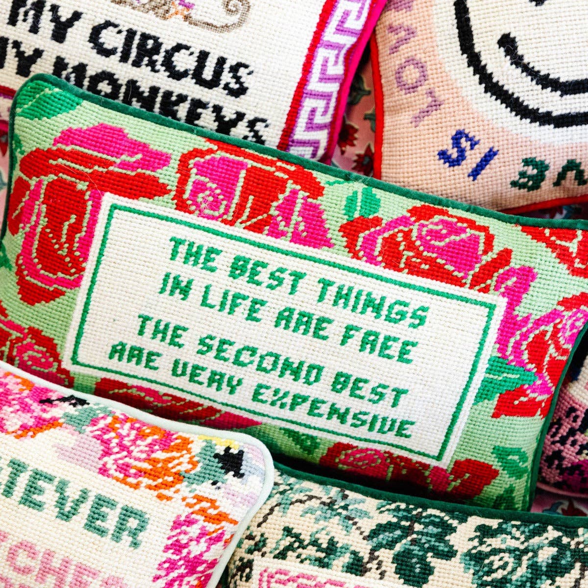 Expensive Needlepoint Pillow - Furbish Studios