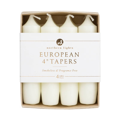 Taper Candles, White - 4in (8 tapers)