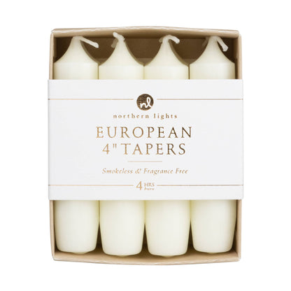 Taper Candles, White - 4in (8 tapers)