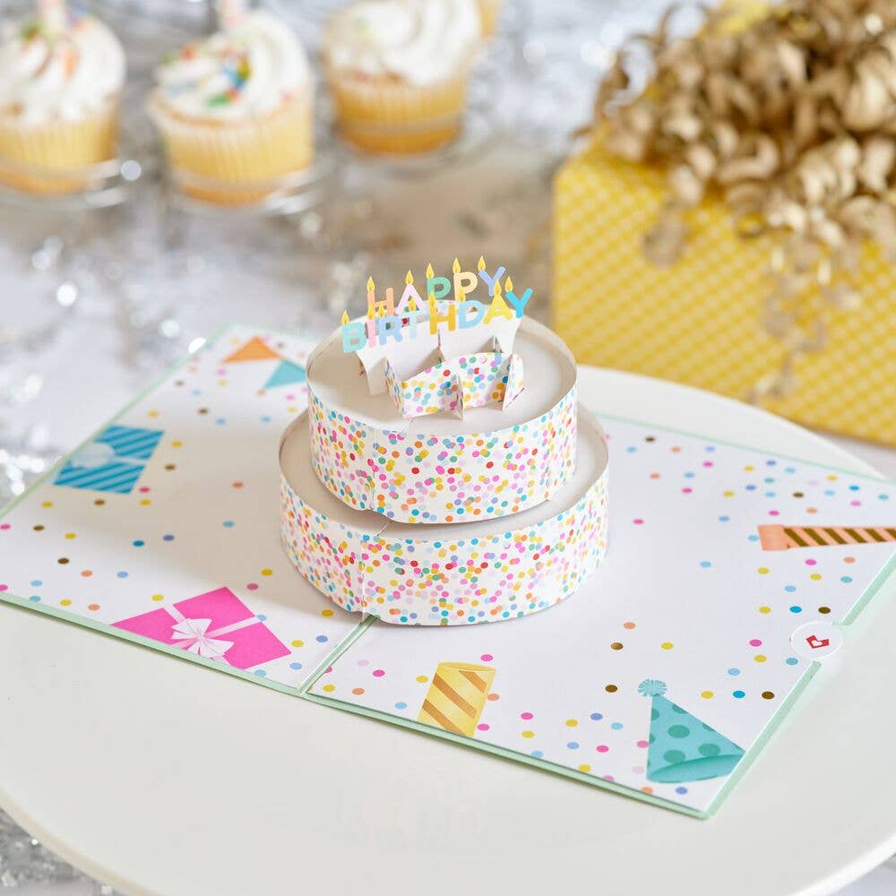 Sprinkles Birthday Cake Pop-up Card, 5in x 7in Birthday Card