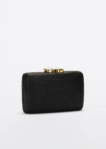 Jen White Stones Clutch, Black - Kayu