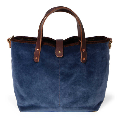 Luxe Velvet Mini Tote, Cadet Blue
