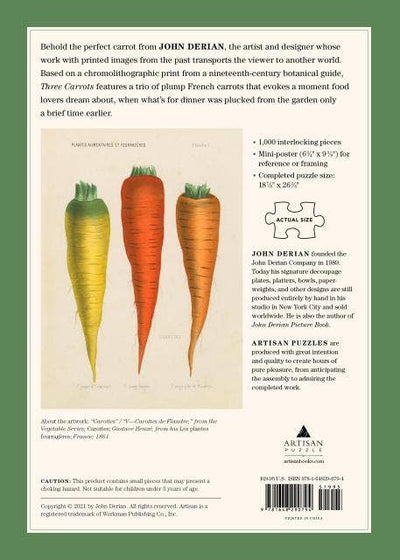 Three Carrots Jigsaw Puzzle by John Derian (1,000 Pieces)