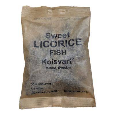 Sweet Licorice Swedish Fish - Kolsvart