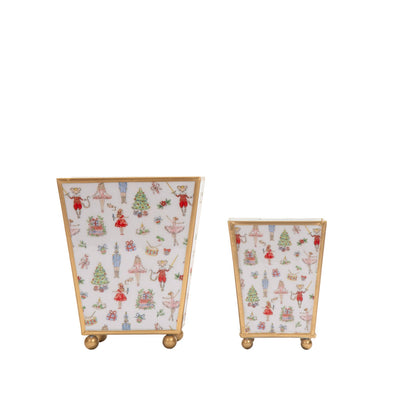 Cachepot, Watercolor Nutcracker Enameled Square Planter - Jaye's Studio (4in)