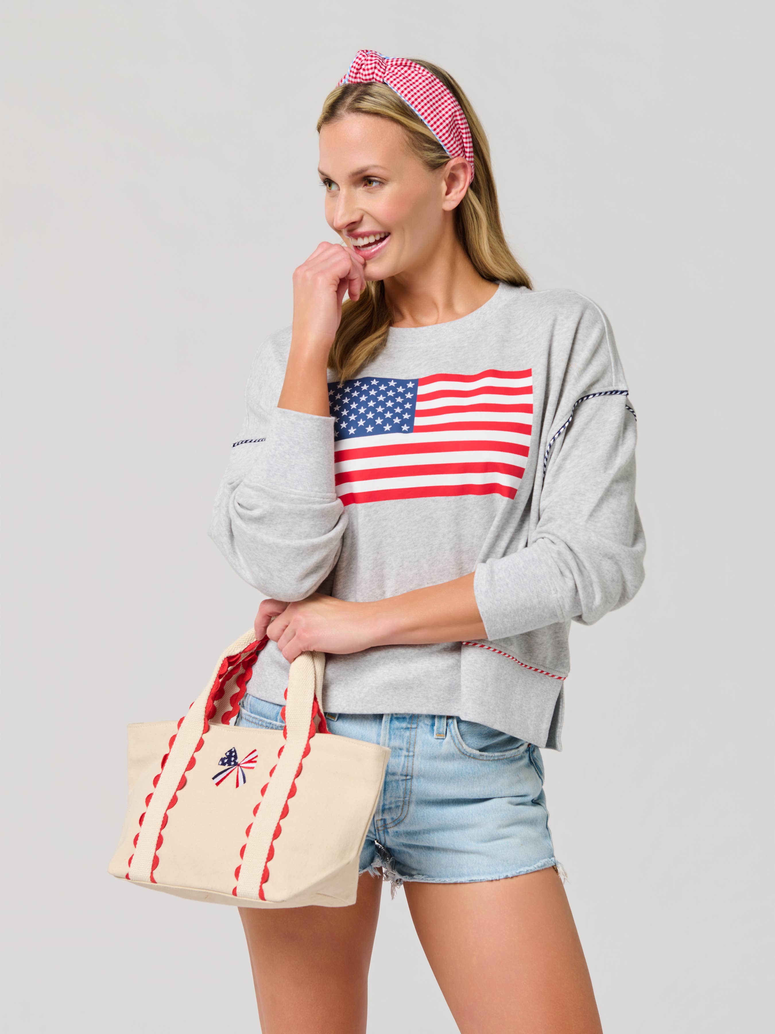 Liberty Bow Mini Tote, Red