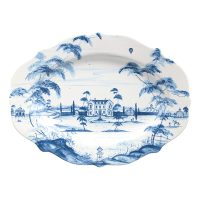 Country Estate 18.5" Platter - Delft Blue
