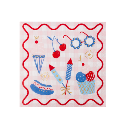 Patriotic Picnic Icon Large Napkins