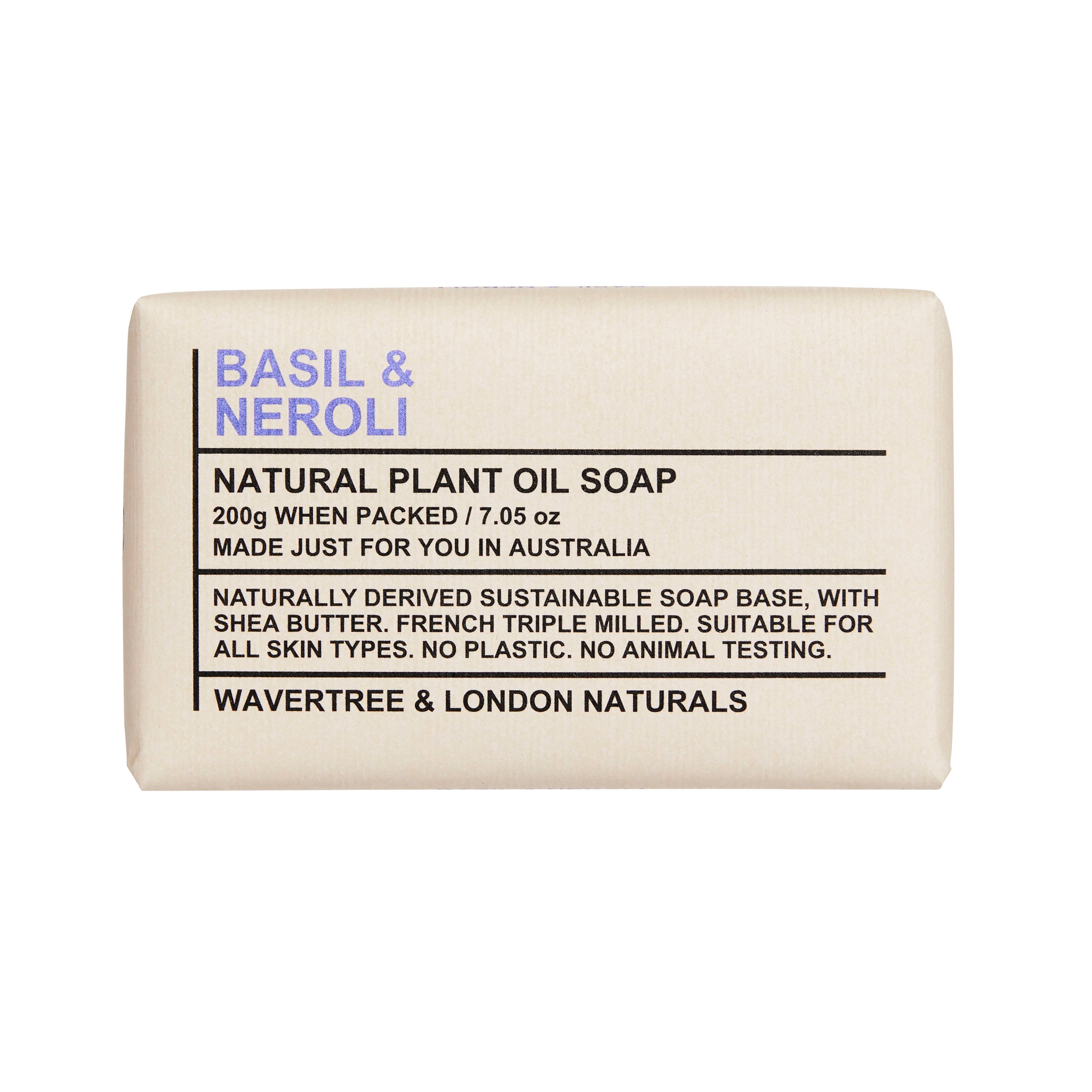 Soap Bar, Basil & Neroli - Wavertree & London (7oz / 200g)