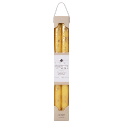 Taper Candles, Stone with Gold - 12in (2 tapers)