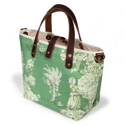 Vintage Emerald Toile Mini Tote - General Knot & Co.