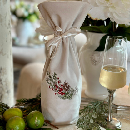 Natale Velvet Wine Bag - Arte Italica