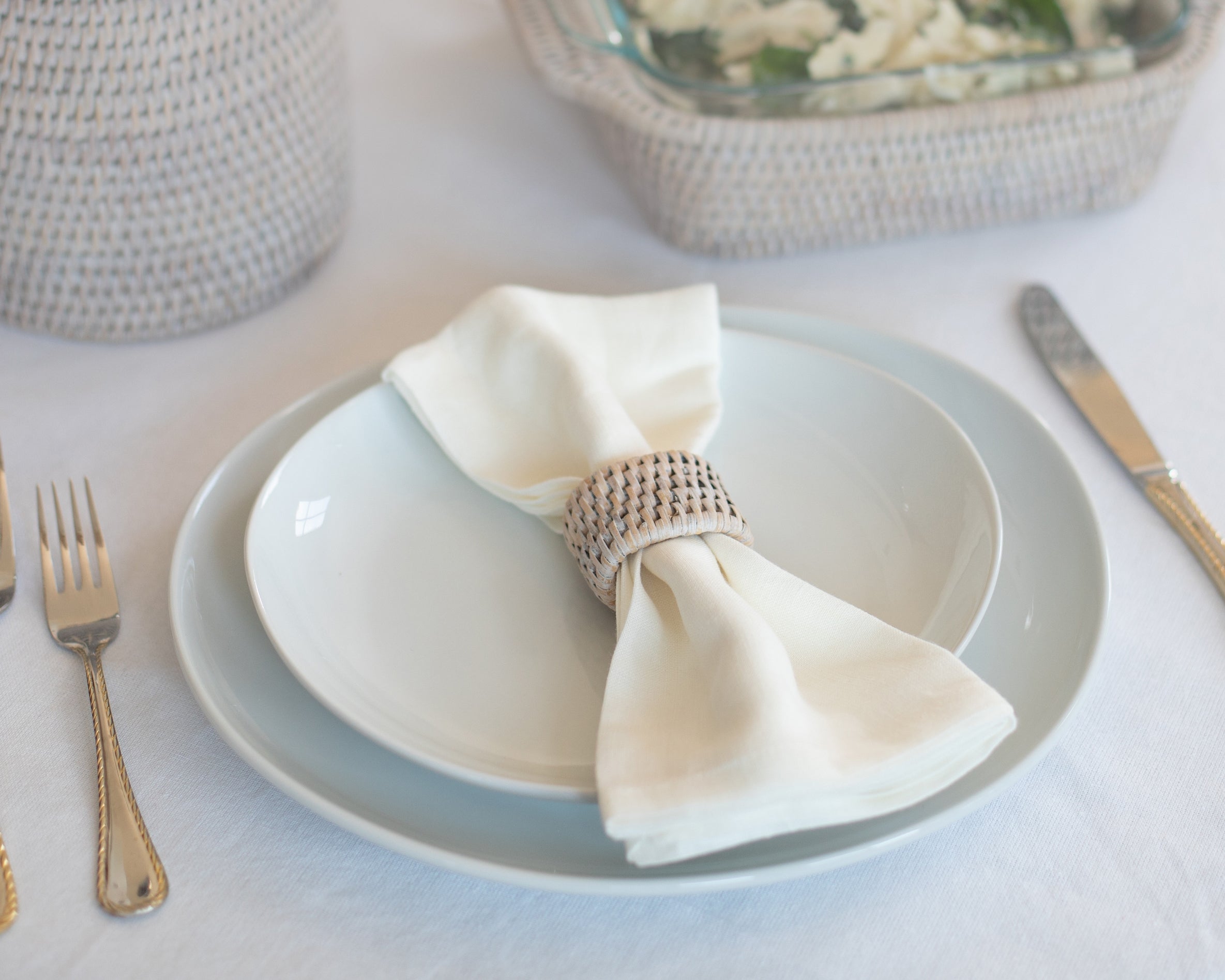 Oval Rattan Napkin Rings (Set of 6)