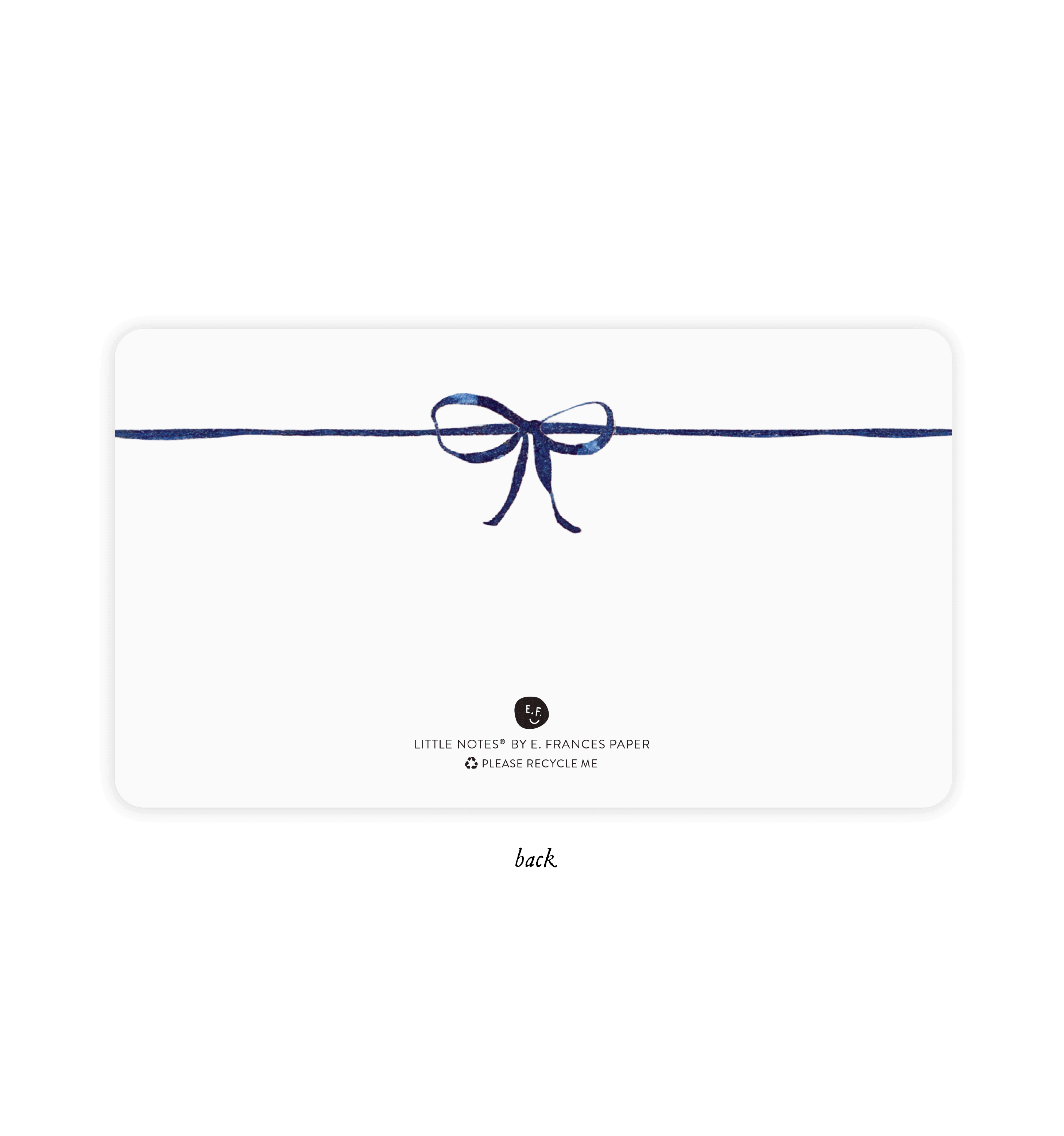 Navy Bow Little Notes - E. Frances Paper (85 cards, 3.5in x 2.5in)