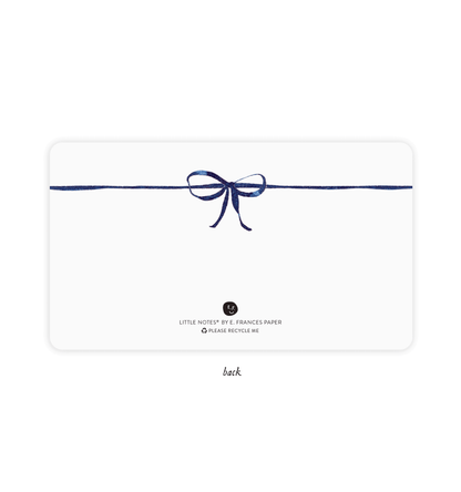 Navy Bow Little Notes - E. Frances Paper (85 cards, 3.5in x 2.5in)