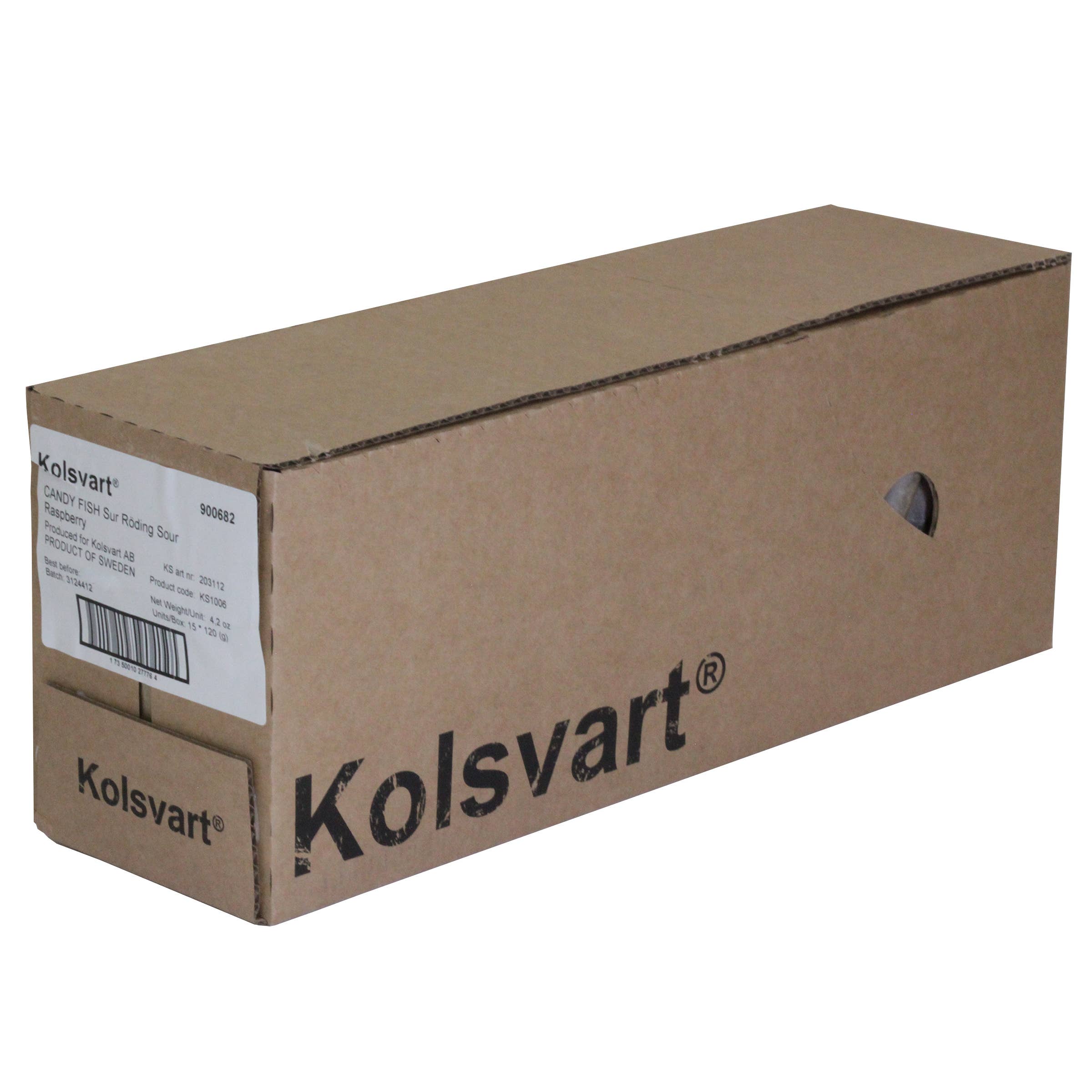Sour Raspberry Swedish Fish - Kolsvart