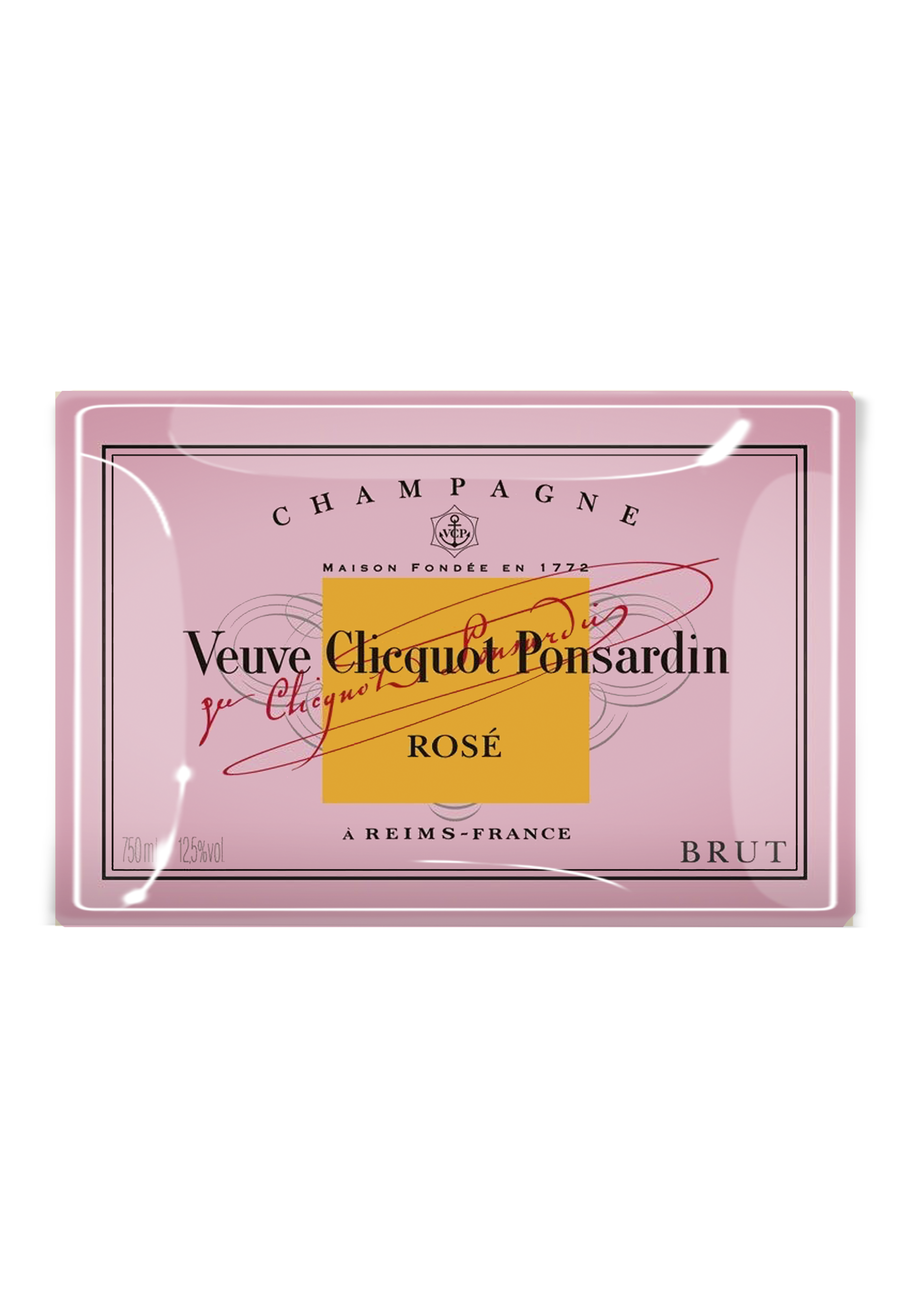 Veuve Clicquot Rose Decoupage Glass Tray - Ben's Garden (4in x 6in)