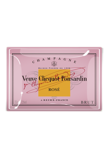 Veuve Clicquot Rose Decoupage Glass Tray - Ben's Garden (4in x 6in)
