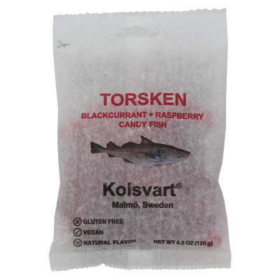Raspberry & Blackcurrant Swedish Fish - Kolsvart