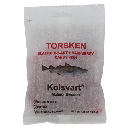 Raspberry & Blackcurrant Swedish Fish - Kolsvart