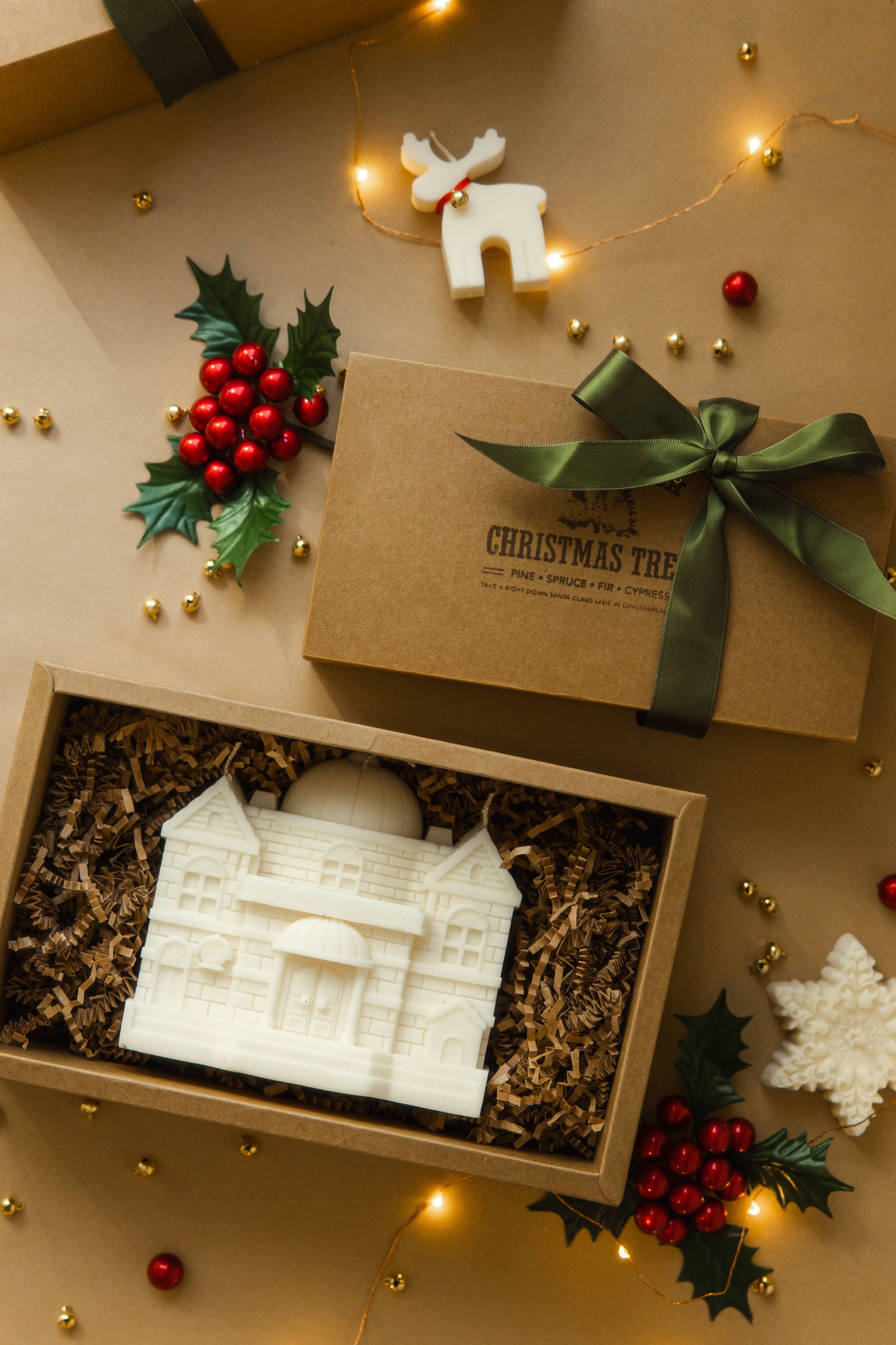 Ivory Christmas Village Candle Set (Unscented)