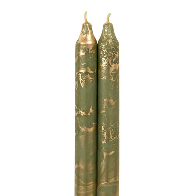 Taper Candles, Prairie Blue with Gold - 12in (2 tapers)