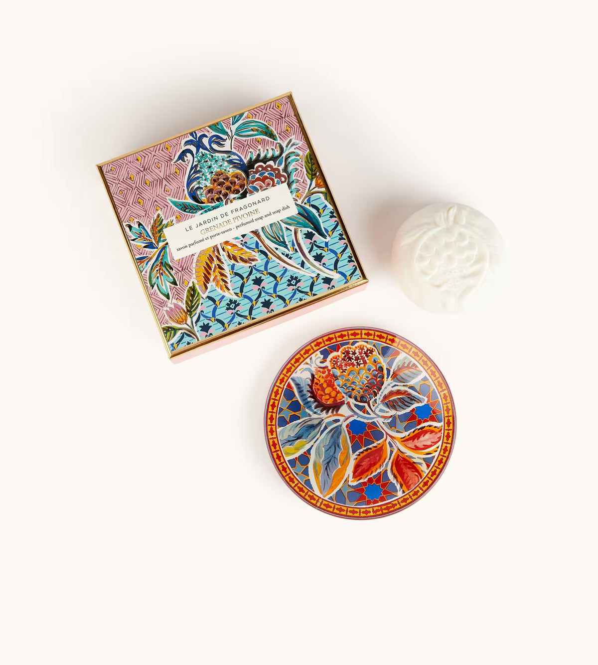 Grenade Pivoine, Soap & Soap Dish - Fragonard (150g)