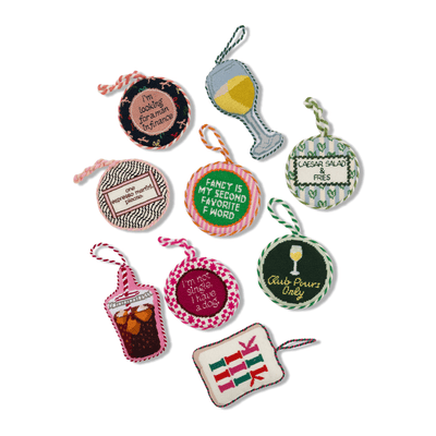 Girl Dinner Needlepoint Ornament - Furbish Studios