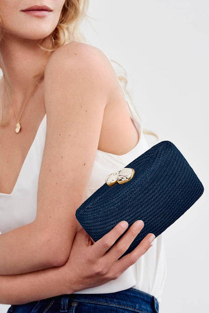Jen White Stones Clutch, Black - Kayu