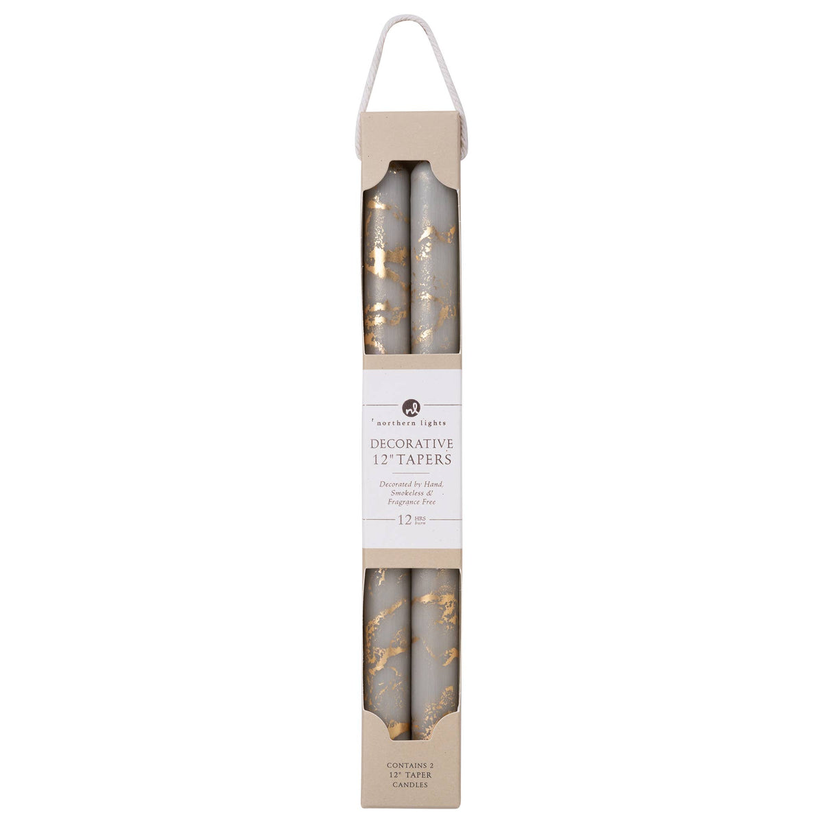 Taper Candles, Stone with Gold - 12in (2 tapers)