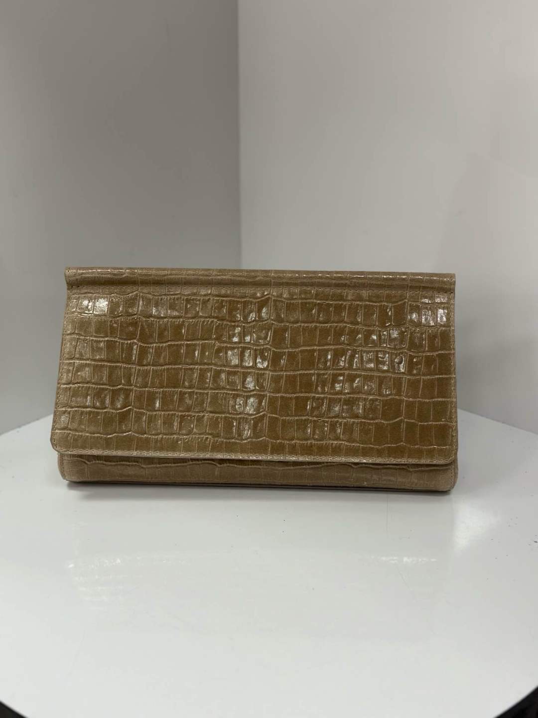 Luana Clutch Bag, Verde Sabbia (Made in Italy)