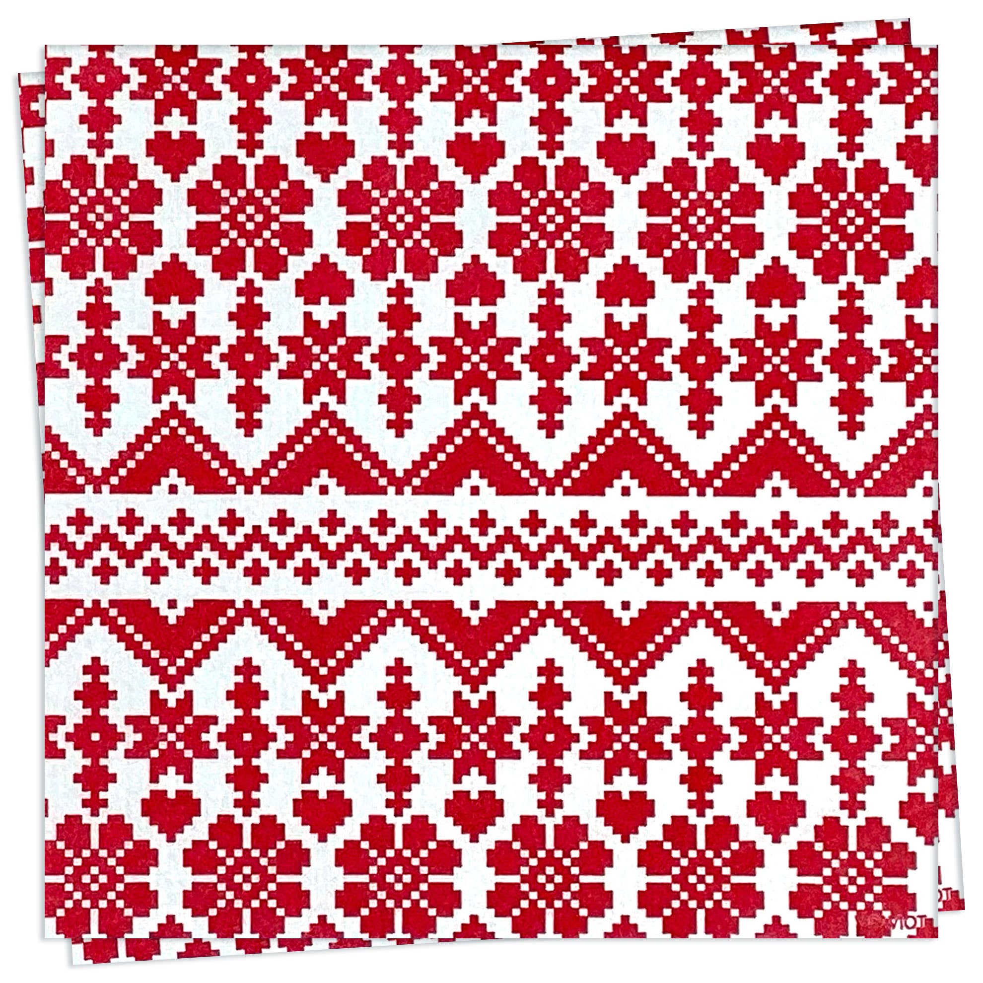 Jacquard Rouge Cocktail Napkin - Françoise Paviot