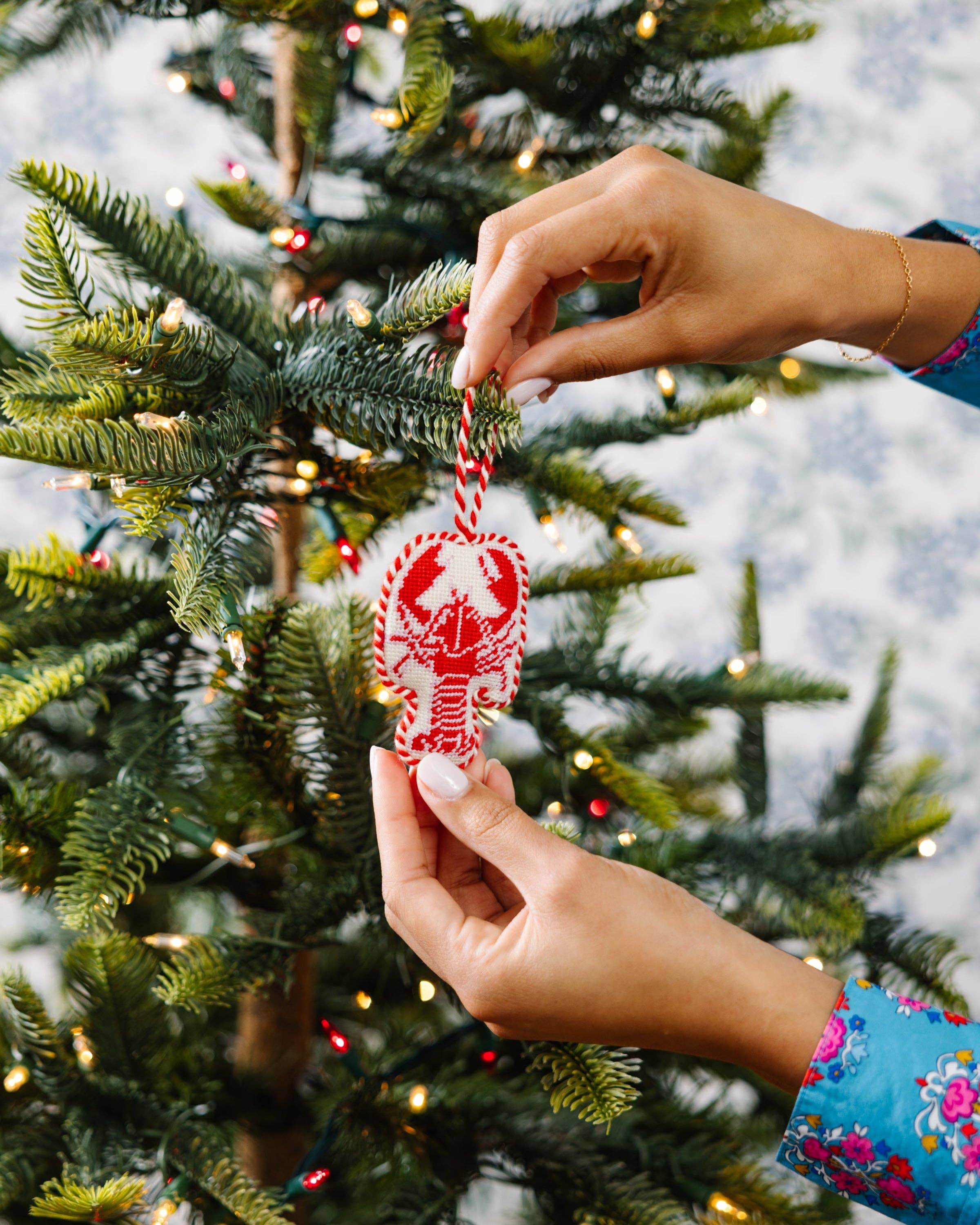 Lobster Needlepoint Ornament - Furbish Studio