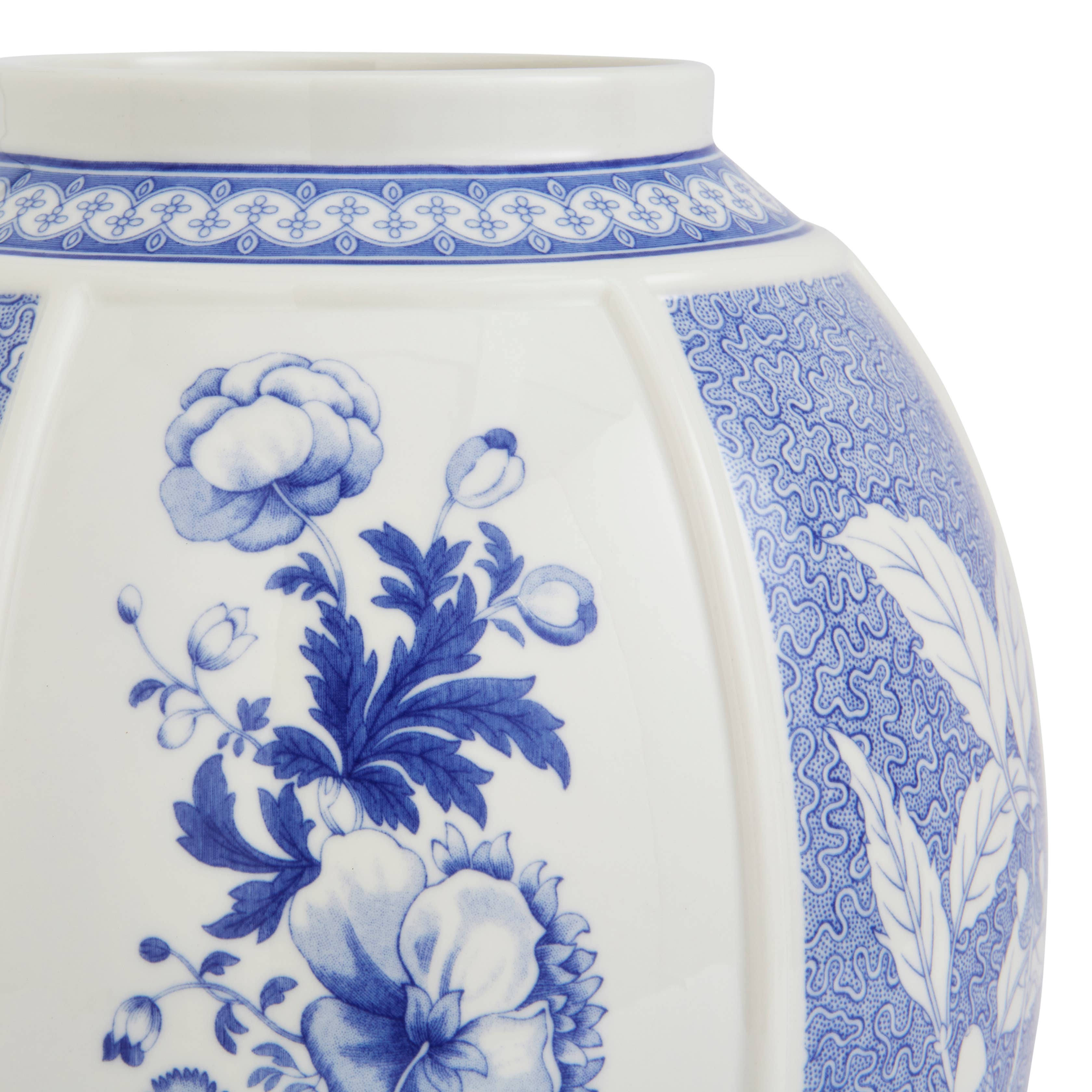 Blue Italian Vase, British Flowers - Spode - Thumbnail 5