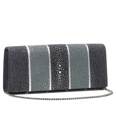 Cleo Shagreen Clutch, Coffee