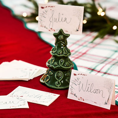 Country Estate Winter Frolic Place Cards, Evergreen (Set of 12) - Juliska