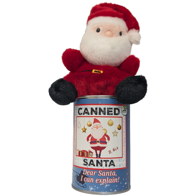 Canned Plush Jolly St. Nick, Foil Lid