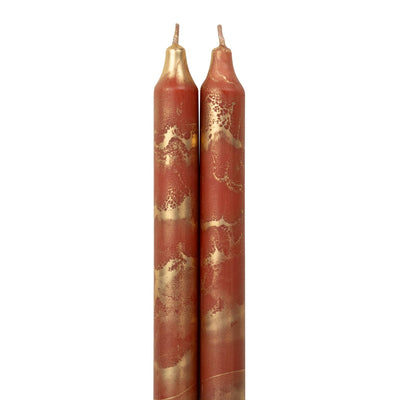 Taper Candles, Hunter Green with Gold - 12in (2 tapers)