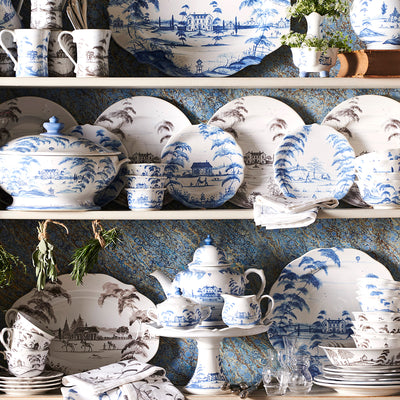 Country Estate Party Plate Assorted Set/4 - Delft Blue