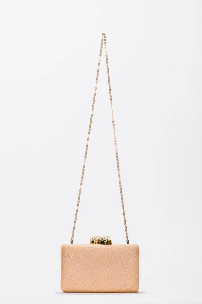 Jen White Stones Clutch, Black - Kayu