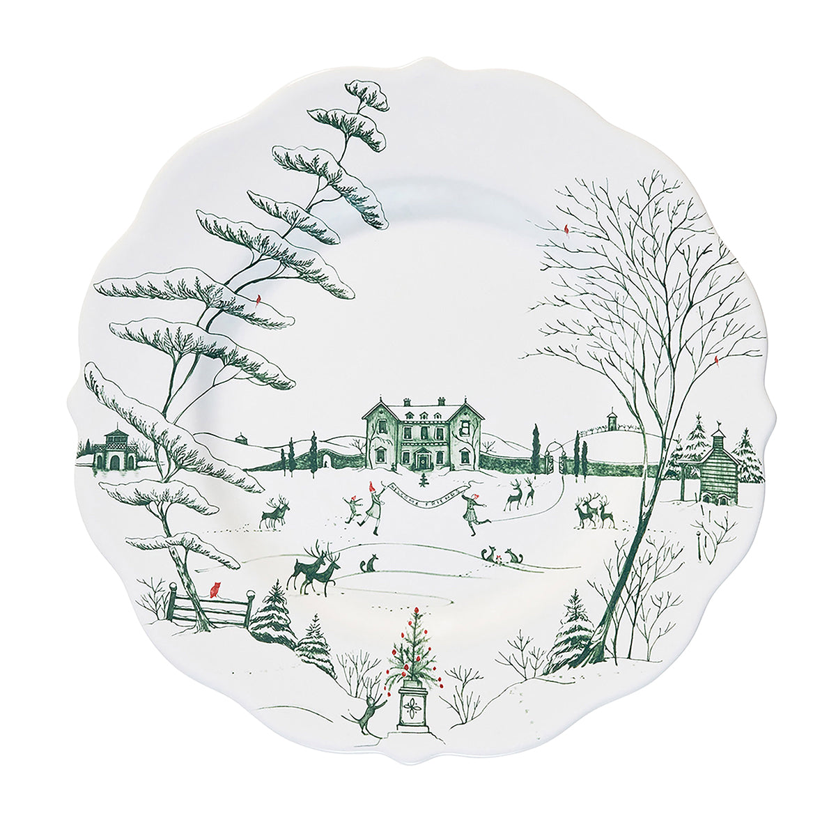 Country Estate Winter Frolic Dinner Plate, Evergreen - Juliska