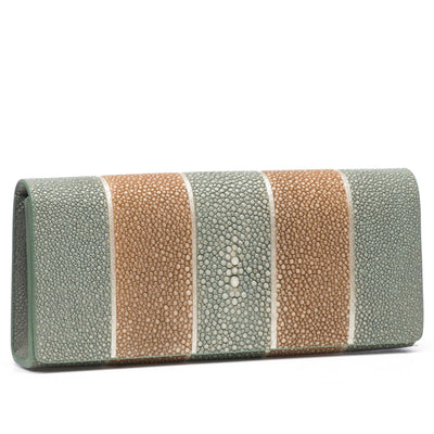 Cleo Shagreen Clutch, Coffee