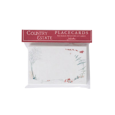 Country Estate Winter Frolic Place Cards, Evergreen (Set of 12) - Juliska